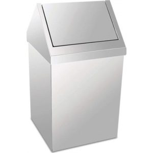 Krom Açık Çatı Kapaklı Çöp Kovası 36 Lt (430 Kalite)