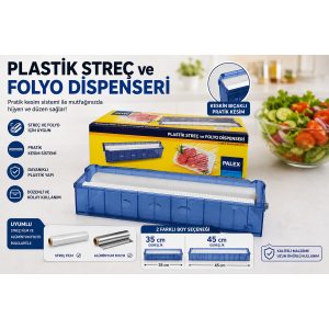 Plastik streç ve alimünyüm folyo Dispenser 35 cm beyaz